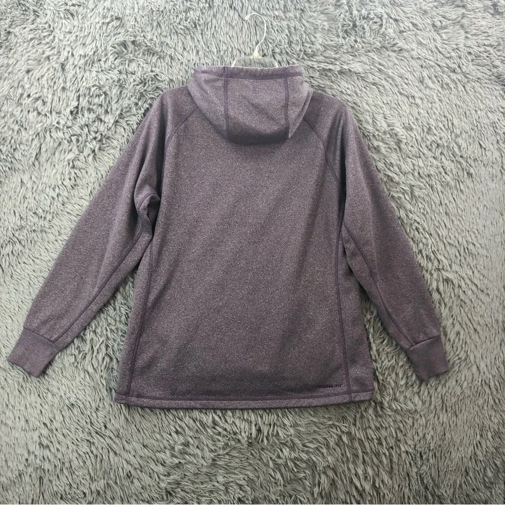 Nike Sweatshirt Womens Large Distressed Spellout Purple Kangaroo Pocket Hoodie